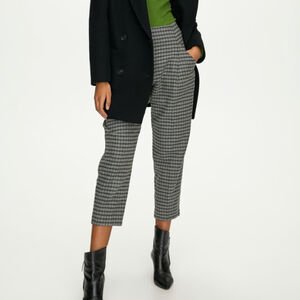 Wilfred Chambéry Pant Trousers Women’s Size 6 Pleated Grey Check Plaid Zip Fly